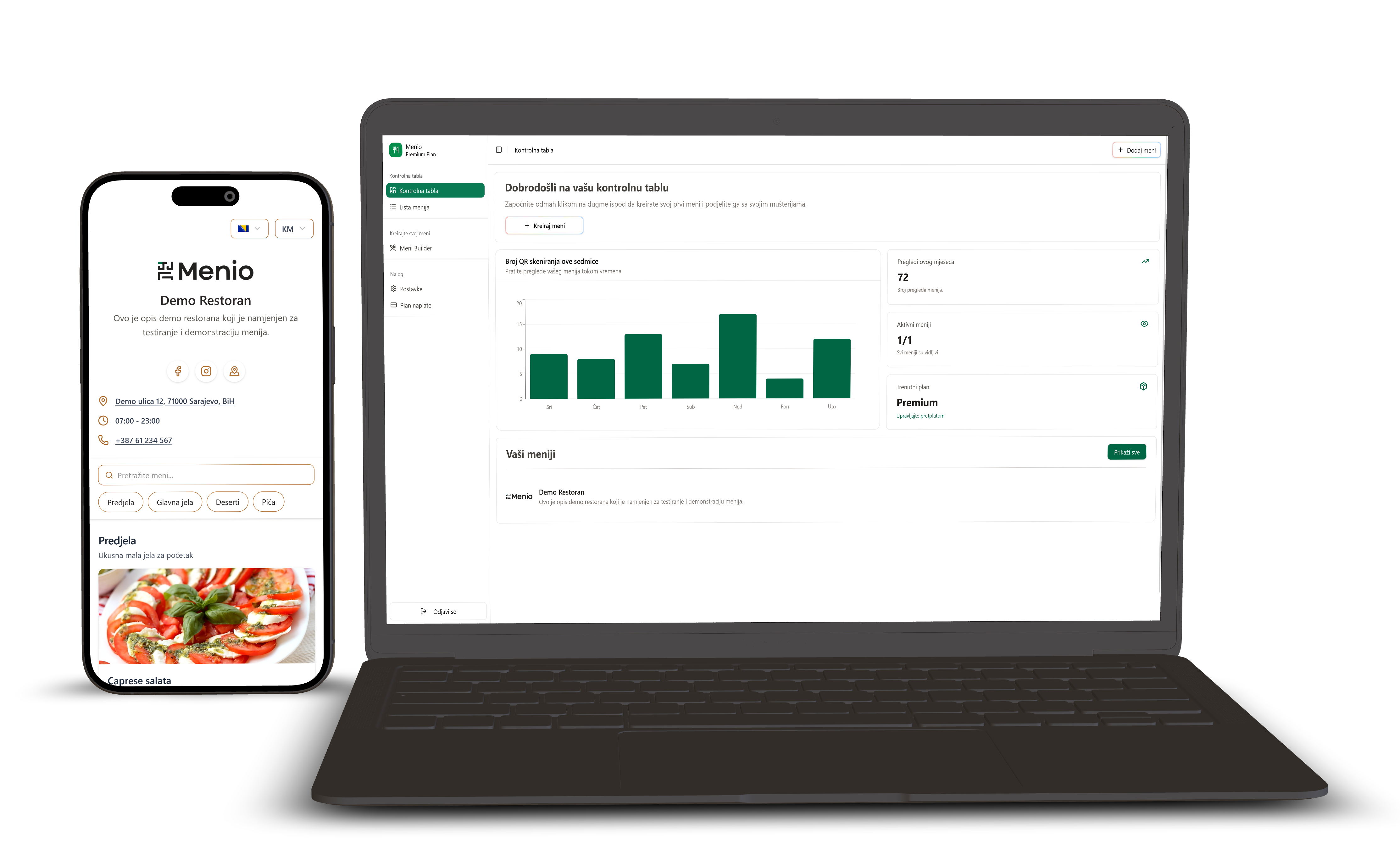 Laptop i mobitel demo aplikacije